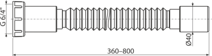 Гибкое соединение 6/4"×40 пластмасса Гибкое соединение 6/4"×40 пластмасса