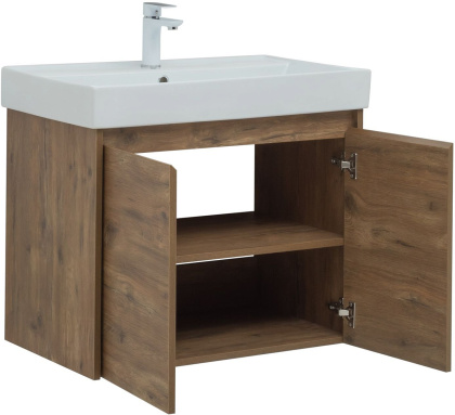 Тумба под раковину Aquanet Nova Lite 75 дуб рустикальный (2 дверцы)