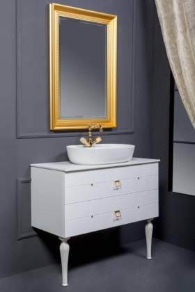 Тумба Piazza 100 белая + Золото_Комплект 841-100-WG Boheme Тумба Piazza 100 белая + Золото_Комплект 841-100-WG Boheme