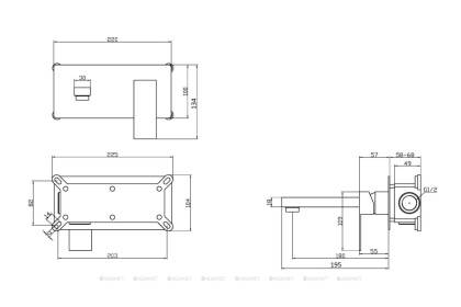 Orange Lutz M04-722cr Однозахватный смеситель для раковины скрытого монтажа с внутренней частью