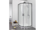 AQ ARI RO10020BL Душевой уголок 1/4 круга, двери раздвижные 1000x1000x2000, профиль черный, стекло прозрачное AQ ARI RO10020BL Душевой уголок 1/4 круга, двери раздвижные 1000x1000x2000, профиль черный, стекло прозрачное