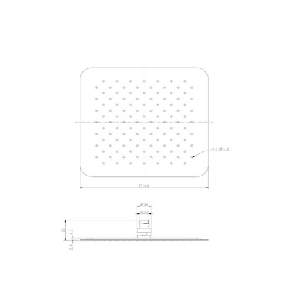 Верхний душ OMNIRES 30х30 см WGU230CR (хром) Верхний душ OMNIRES 30х30 см WGU230CR (хром)