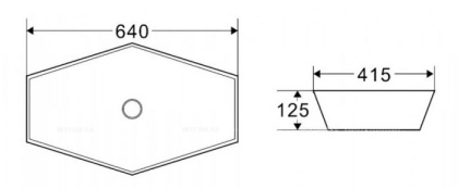 Раковина накладная керамическая BB1344B, 640x415x125 Раковина накладная керамическая BB1344B, 640x415x125
