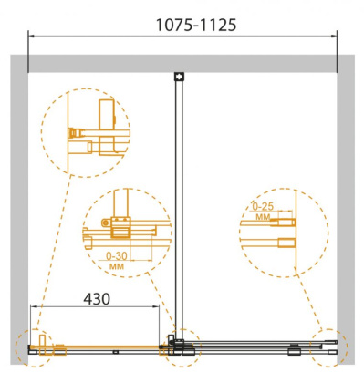 STREAM-BF-1-100-C-Cr Душевая дверь STREAM-BF-1-100-C-Cr Душевая дверь