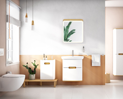 Шкаф  Sento с раковиной, с 2 ящиками, 65 см, с LED подсветкой, цвет матовый белый ( ножки 61069 заказываются отдельно ) Шкаф  Sento с раковиной, с 2 ящиками, 65 см, с LED подсветкой, цвет матовый белый ( ножки 61069 заказываются отдельно )