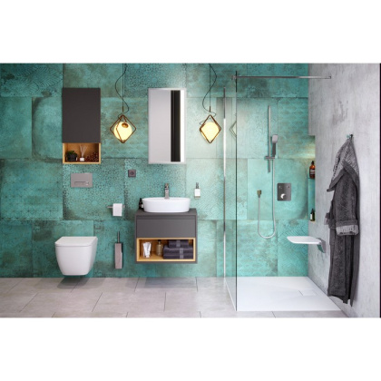 Тумба под накладную раковину EXCELLENT Tuto 60 см (серый/дуб), 1 ящик Тумба под накладную раковину EXCELLENT Tuto 60 см (серый/дуб), 1 ящик