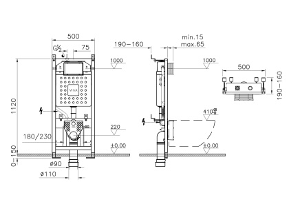 Система инсталляции для унитазов VitrA V12