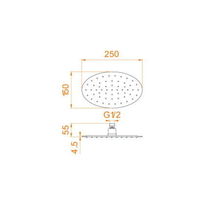Верхний душ овальный RGW SP-83, RGW 21148325-01 Верхний душ овальный RGW SP-83, RGW 21148325-01