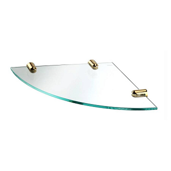 K-533POLISHED GOLD Полка  стеклянная угловая