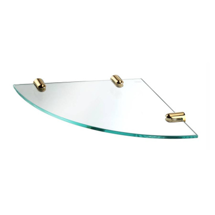 K-533POLISHED GOLD Полка  стеклянная угловая