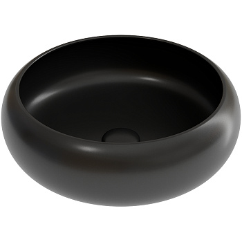 Умывальник чаша накладная круглая (цвет Черный Матовый) Element 360*360*120мм