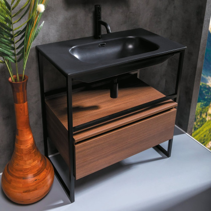 Столешница моноблок Vallessi 80 антрацит глянец керамика