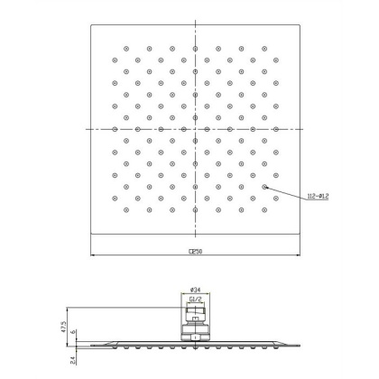Верхний душ OMNIRES 25х25 см WGU225/KCR (хром) Верхний душ OMNIRES 25х25 см WGU225/KCR (хром)