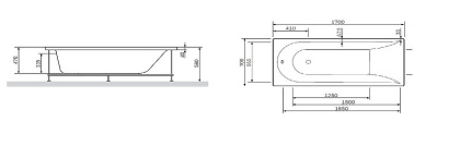 W72A-170-070W-R2 Каркас для ванны spirit 170х70