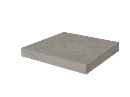 Ступень клееная угловая Касабланка HP серый матовый обрезной 33x33x0,9