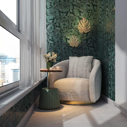 Декор SFB001 Сантана 1 структура зеленый темный 15см*15см*9мм (1уп/30шт/0,675м2) флопа, шт Декор SFB001 Сантана 1 структура зеленый темный 15см*15см*9мм (1уп/30шт/0,675м2) флопа, шт