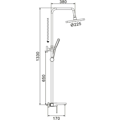 Душевая стойка со смесителем Shevanik S97T S9736T Душевая стойка со смесителем Shevanik S97T S9736T