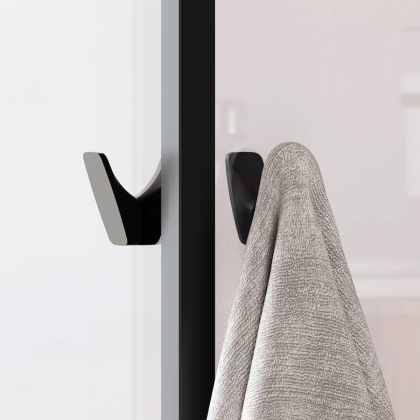 W87G-403-8080-BТ Sunny Душевое ограждание квадратное, раздвижные двери 80x80 черный,стекло прозрачное