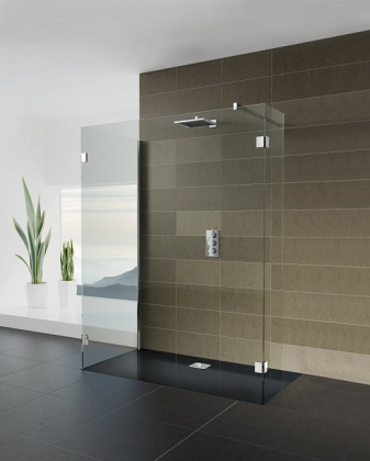 Акриловый душевой поддон Riho Basel 406 120x80 черный глянец, накладка хром DC161600000000S