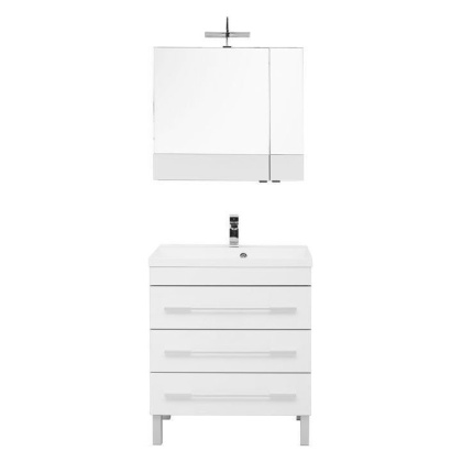 Мебель для ванной Aquanet Верона NEW 75 белый (напольный 3 ящика) Мебель для ванной Aquanet Верона NEW 75 белый (напольный 3 ящика)