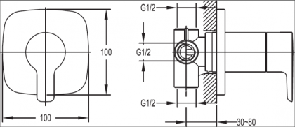 TESORO-F-DEV3-01 Встраиваемый трехпозиционный переключатель
