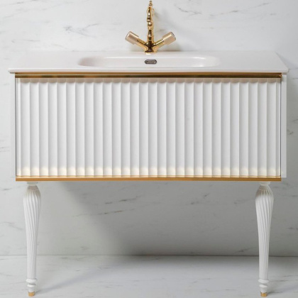 Тумба Canale 100 белая + Золото_Комплект 843-100-WG Boheme Тумба Canale 100 белая + Золото_Комплект 843-100-WG Boheme