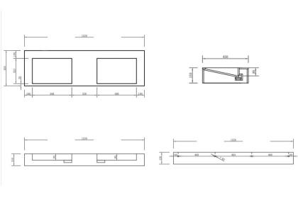 Раковина подвесная ABBER Stein AS2643-1.5 двойная, белая матовая Раковина подвесная ABBER Stein AS2643-1.5 двойная, белая матовая