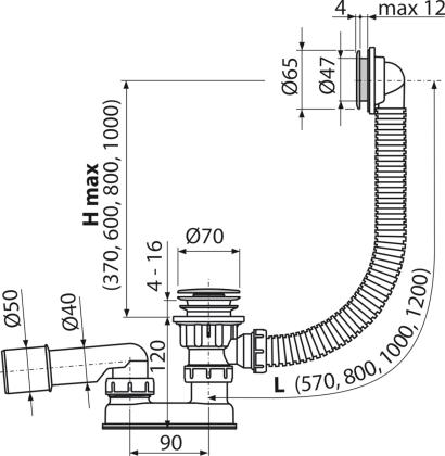Слив для ванны, EKO Слив для ванны, EKO