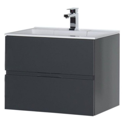 Тумба с раковиной Aquanet Алвита 70 серый антрацит