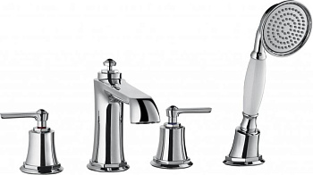 LIBERTY-F-BVD4-01 Смеситель на борт ванны с ручным выдвижным душем Цвет Хром 