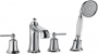 LIBERTY-F-BVD4-01 Смеситель на борт ванны с ручным выдвижным душем Цвет Хром 