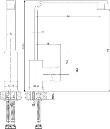 Смеситель для кухни Aquanet Cubic SD90445 Смеситель для кухни Aquanet Cubic SD90445