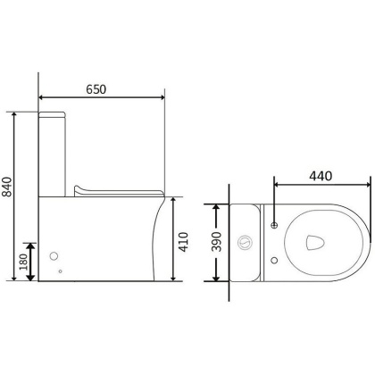 Agger AT01000 Унитаз-компакт безободковый пристенный с горизонтальным выпуском