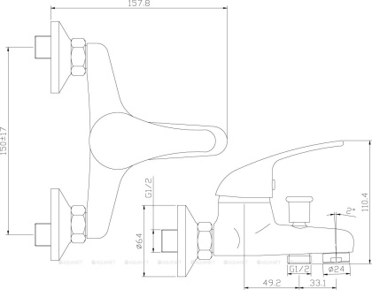 Смеситель Rossinka Y40-31 для ванны
