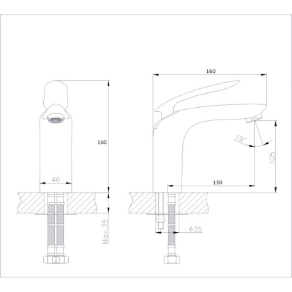 Смеситель для умывальника RUSH Island (IS6535-11)