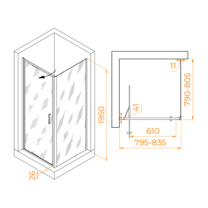 Комплект: Угол RGW SV-135 + поддон RGW ST-W