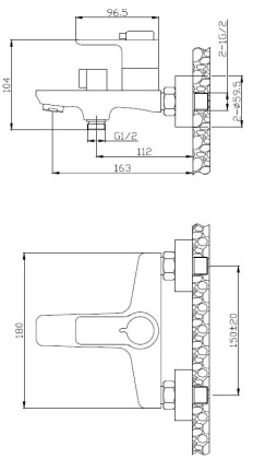 ANCONA Смеситель термостатический для ванны и душа, хром ANCONA-VASM-CRM ANCONA Смеситель термостатический для ванны и душа, хром ANCONA-VASM-CRM