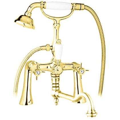 LORD-PBV2-01-Bi Смеситель на борт ванны с поворотным изливом и ручным душем Исполнение: Хром, Ручки: Белый  LORD-PBV2-01-Bi Смеситель на борт ванны с поворотным изливом и ручным душем Исполнение: Хром, Ручки: Белый