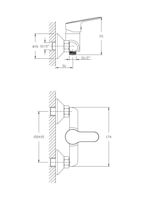 Смеситель для душа RUSH Crete (CR3535-63) Смеситель для душа RUSH Crete (CR3535-63)