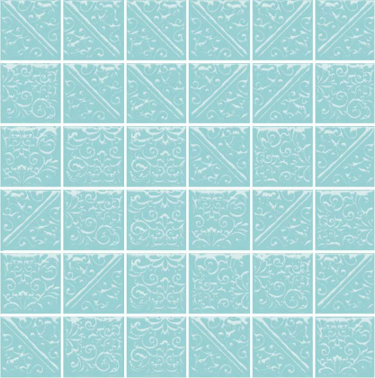 Мозаика 21026 Ла-Виллет бирюзовый 30,1*30,1*6,9(7шт/0,634м2), м2