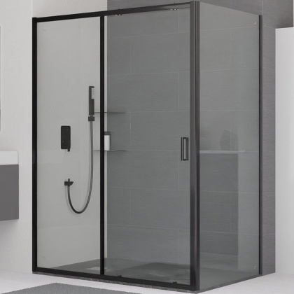Душевой уголок 160*100*185 RGW CL-48B (CL-14B + Z-050-1B) Прямоуг./Чёрный/Прозрачное/5 мм (Easy)