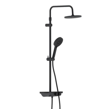 947730300 Apollo душевая система с ванно-душевым смесителем-полкой, Черный