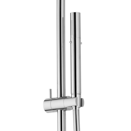ECO-CVD-NOP Душевая стойка со смесителем для ванны, верхний душ диаметр 25,5 см, ручной душ двухфункциональный, чёрный матовый