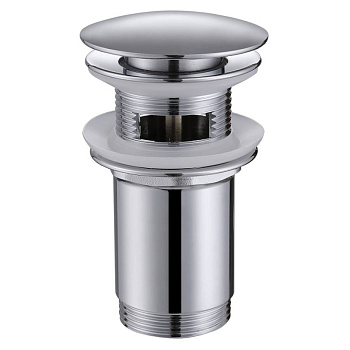 Донный клапан ABBER AF0010 с переливом, клик-клак, хром Донный клапан ABBER AF0010 с переливом, клик-клак, хром