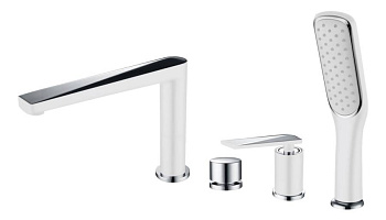 Смеситель врезной на борт ванны VENTURO белый + хром Смеситель врезной на борт ванны VENTURO белый + хром