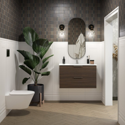 Тумба PIANO подвесная 85 дымчатый вяз 2 ящика PI.85\OLM