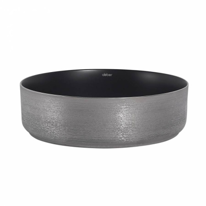 Раковина накладная ABBER Bequem AC2109BS черный матовый с серебром Раковина накладная ABBER Bequem AC2109BS черный матовый с серебром
