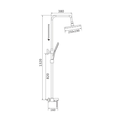 Душевая система Shevanik, латунь S8836 хром Душевая система Shevanik, латунь S8836 хром