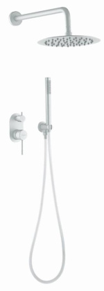 Смеситель встроенный + верхний+ ручной душ, Uno. Matt White Смеситель встроенный + верхний+ ручной душ, Uno. Matt White