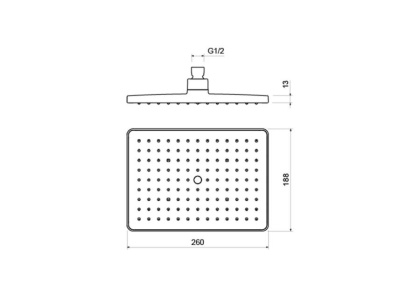 Прямоугольный верхний душ 260*188*68 мм AQUATEK AQ2087CR  Прямоугольный верхний душ 260*188*68 мм AQUATEK AQ2087CR